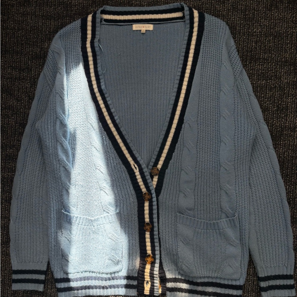 Ultra Flirt Sky Blue Knit Sweater